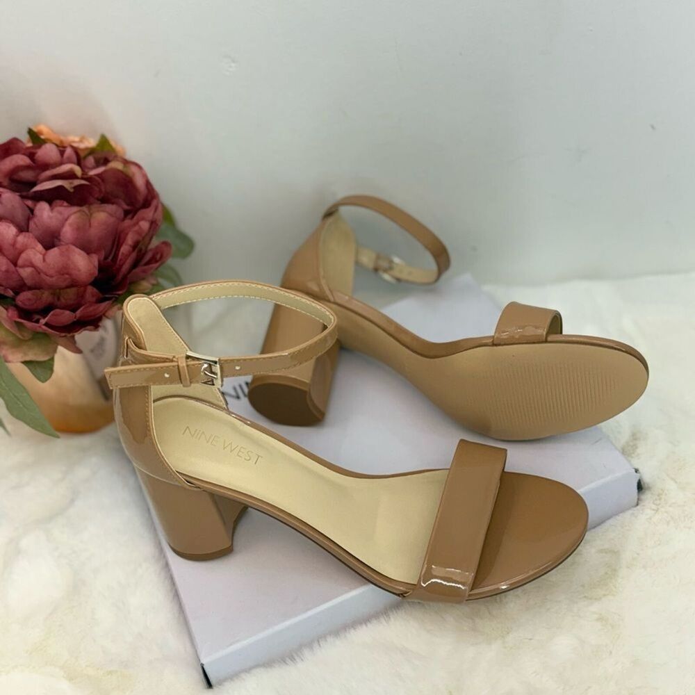 NEW NINE WEST WOMEN SHOES SIZE 7.5 M PRUCE ANKLE STRAP BLOCK HEEL SANDALS - Picture 13 of 15